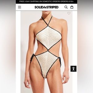 THE CHEYENNE solid and striped crochet one piece.